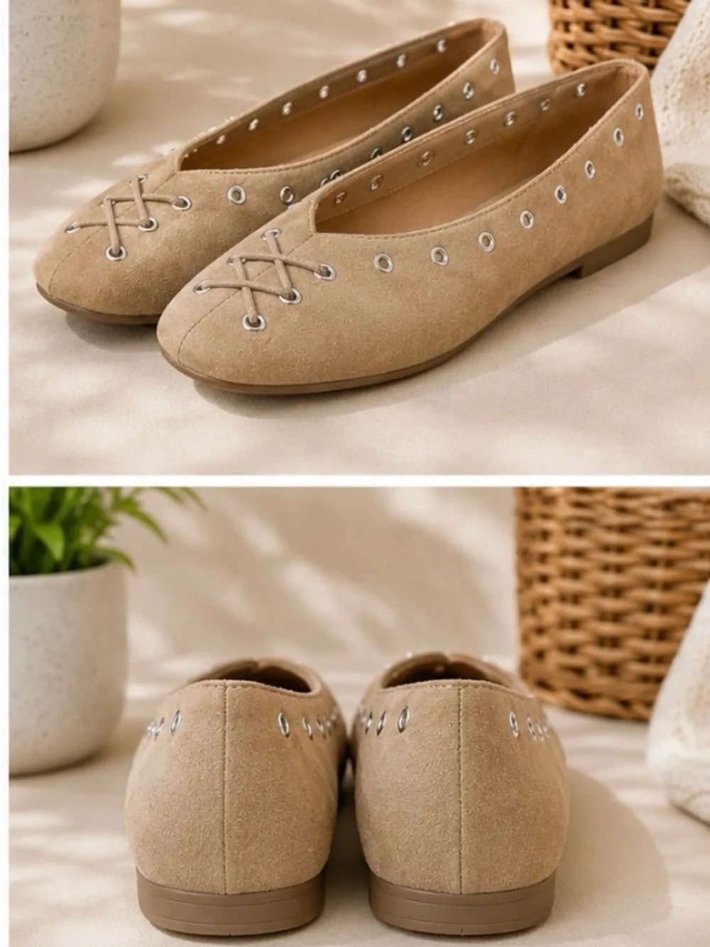 Time and Tru Studded Ballet Flats – Women’s Size 11